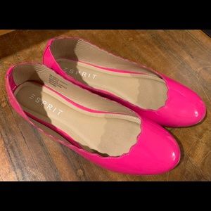 Esprit bright pink leather flats